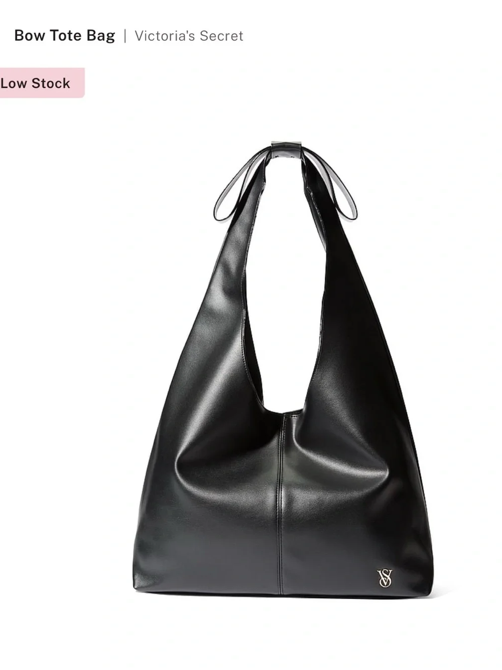 Victoria's Secret Black Bow-Top Tote